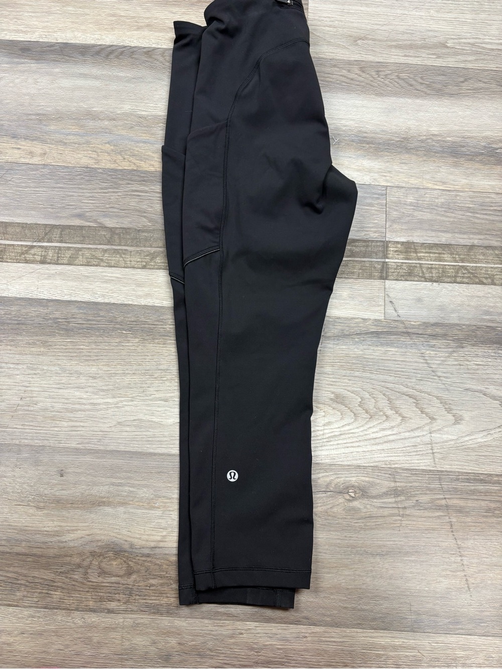 Lululemon Fast and Free Crop II Leggings Black Side Pockets Women's Size 4
